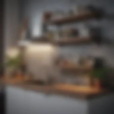 Stylish Open Shelving for Compact Kitchen Spaces Stylish open shelving in a compact kitchen design