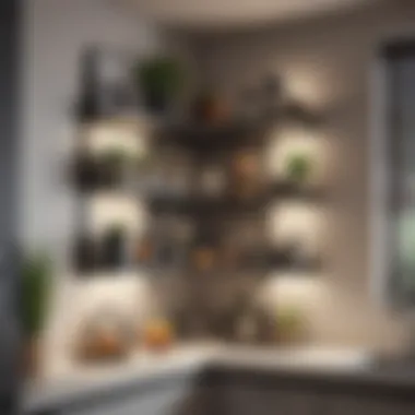 Customized corner shelving unit maximizing space