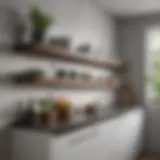 Minimalistic floating shelves showcasing kitchenware