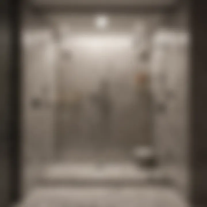 Elegant bathroom design featuring a corner walk-in shower