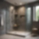 Sleek walk-in shower with glass enclosure in a modern small bathroom
