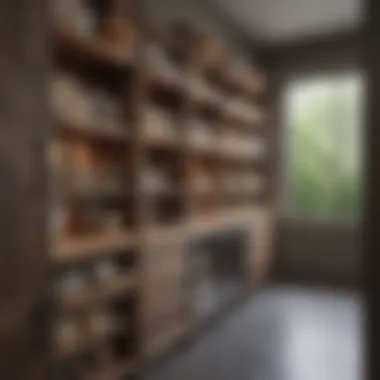 Charming walk-in pantry showcasing a blend of rustic and modern elements