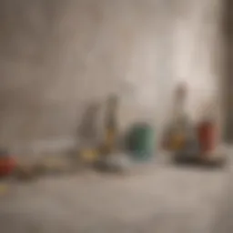 Tools and materials required for tile wall installation