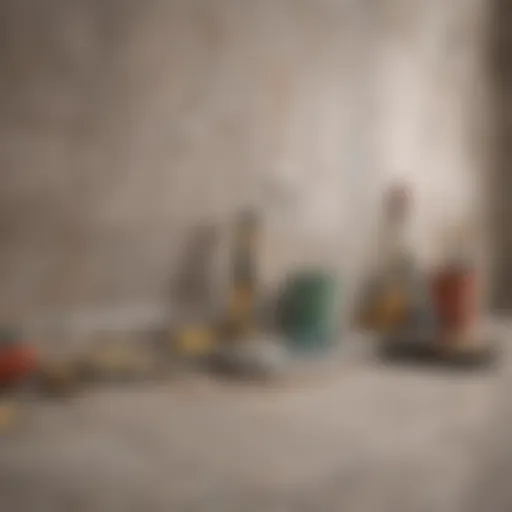 Tools and materials required for tile wall installation