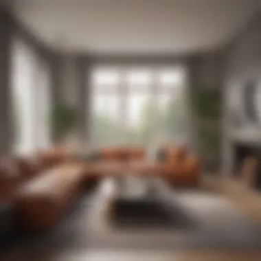 Stylish Integration of a Large Couch A stylish small living room featuring a large couch that complements the space.