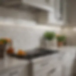 Elegant subway tile backsplash with white cabinets