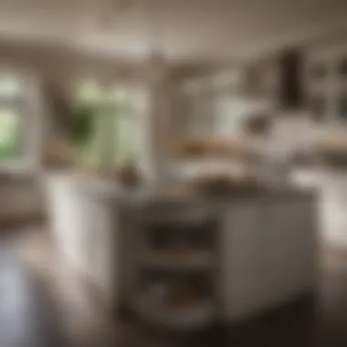 Luxurious Kitchen with Material Variety A luxurious kitchen with two islands, highlighting material choices.