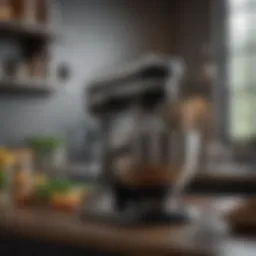 Stylish matte black KitchenAid mixer on a countertop