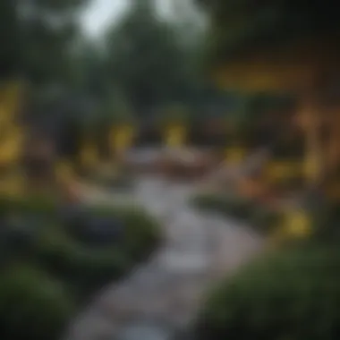 Stunning Backyard Landscape Design A beautifully landscaped backyard with diverse plants and seating areas
