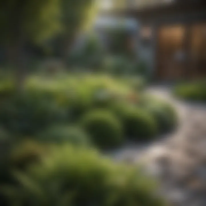 An outdoor space with sustainable landscaping practices
