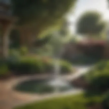 Smart Irrigation System A high-tech irrigation system in a beautifully landscaped yard.