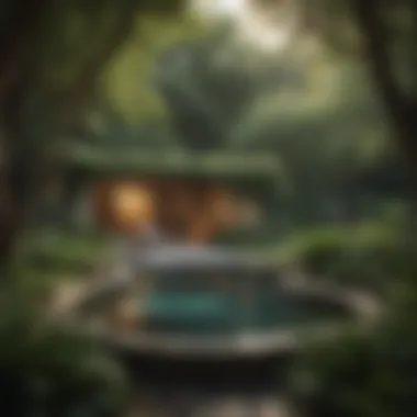 Nature's Embrace: Spa in a Lush Garden Outdoor spa integrated into a beautiful garden landscape