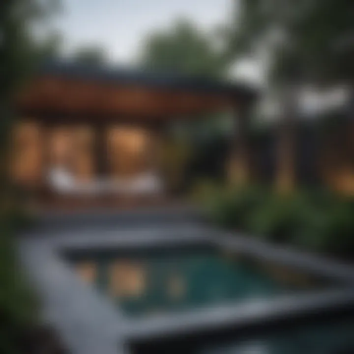 Stylish outdoor spa with modern design elements