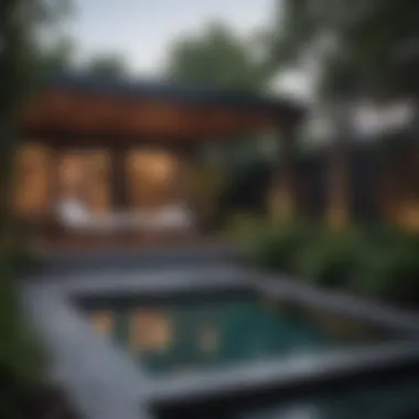 Contemporary Comfort: Modern Outdoor Spa Design Stylish outdoor spa with modern design elements