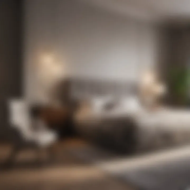 Elegant furniture arrangement in a contemporary master bedroom