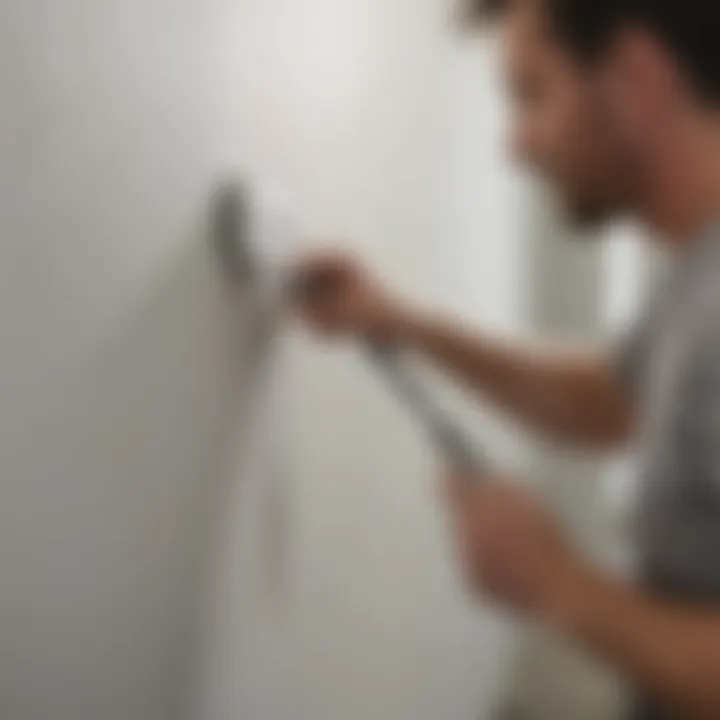 Finishing touches on a drywall patch