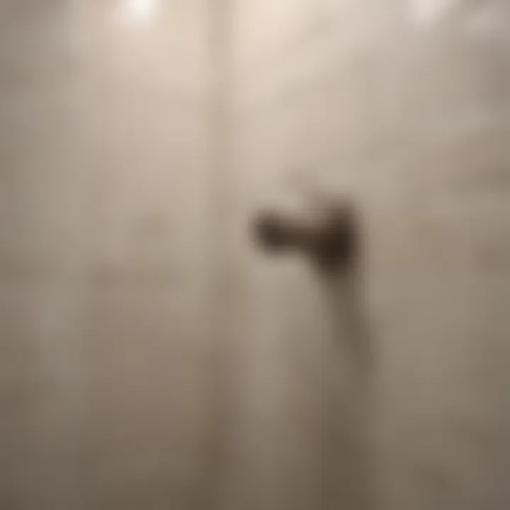 Application of caulk in a shower corner