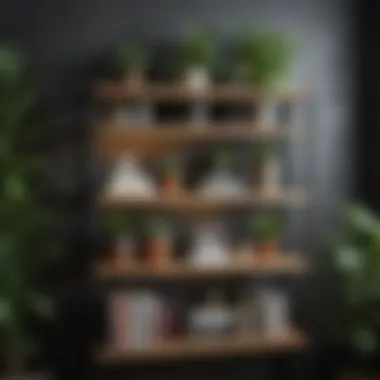 Aesthetic Appeal and Organization Decorative shelf unit displaying plants and books