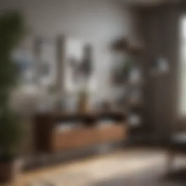 Integrating Style with Functionality Stylish shelf unit in a modern living room