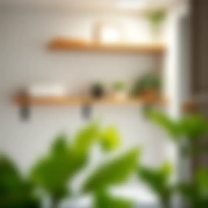 Installation process of floating shelves in a laundry room