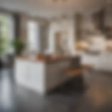 Material Elegance in Kitchen Design Elegant use of materials in a small island with bench seating