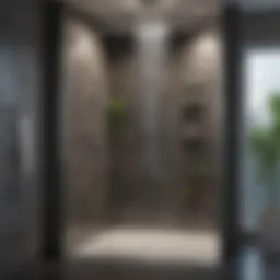 Stylish space-saving shower design