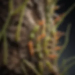 Close-up of root aphids on plant roots