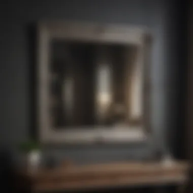 Elegant Wall-Mounted Mirror Elegant wall-mounted mirror reflecting modern living room decor