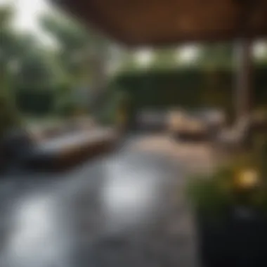 Inviting Outdoor Living Area Inviting outdoor space with modern landscaping and seating area