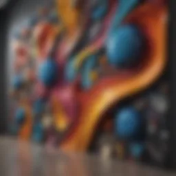 Vibrant mural showcasing abstract shapes and colors