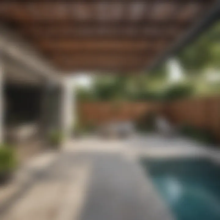 Sleek modern pergola seamlessly attached to a contemporary home