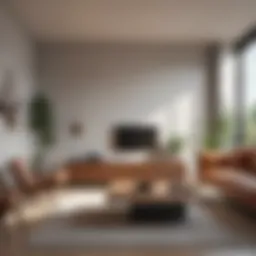 A minimalist living room showcasing effective space management.