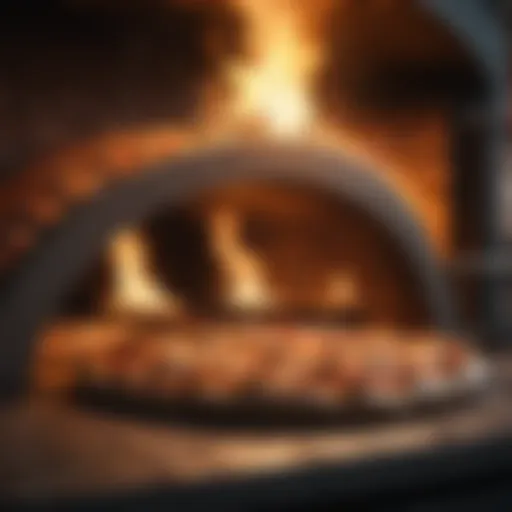 Natural gas pizza oven showcasing vibrant flames