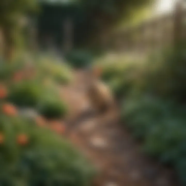 Garden layout designed to deter rabbits