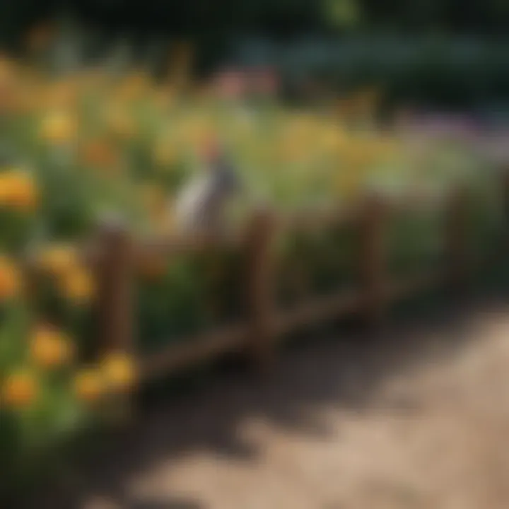 Physical barriers like fences around flower beds
