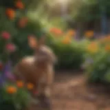 Vibrant flowers protected from rabbits