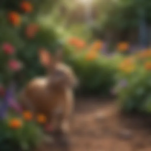 Vibrant flowers protected from rabbits