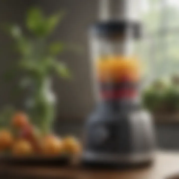 Close-up of the Nova Blender's unique features such as speed settings and capacity.