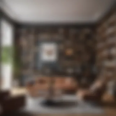 Innovative Living Room with Eclectic Bookcase Eclectic odd-shaped bookcase design in a modern living room