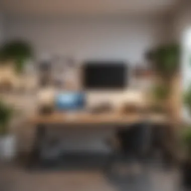 Creating an Organized and Inspiring Workspace A well-organized workspace with freshly painted walls