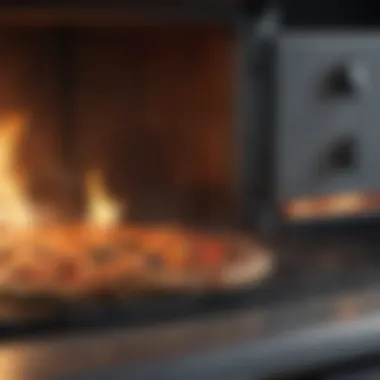 High-Temperature Capabilities of Ooni Oven Close-up of Ooni oven's high-temperature capabilities with flames visible