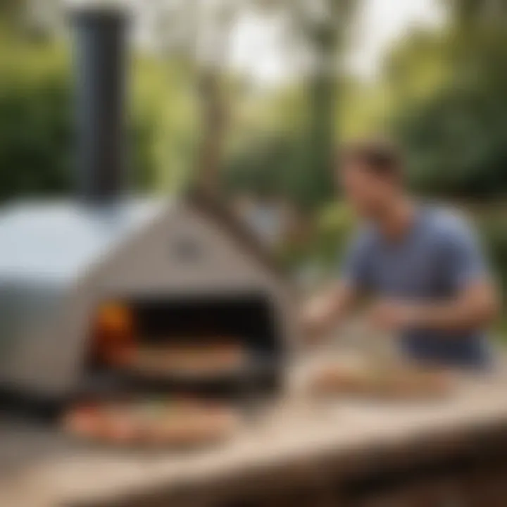 User enjoying freshly made pizza from an Ooni oven