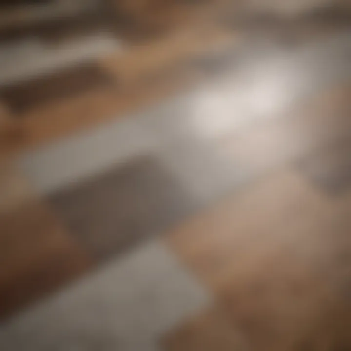 Different types of flooring samples arranged elegantly