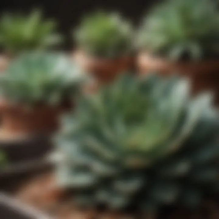 A graphic showing the effects of different environmental conditions on succulents.