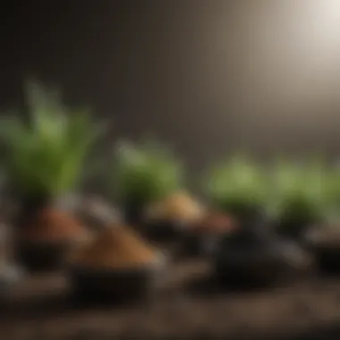 Comparison of Fertilizer Compositions Different fertilizers lined up for comparison