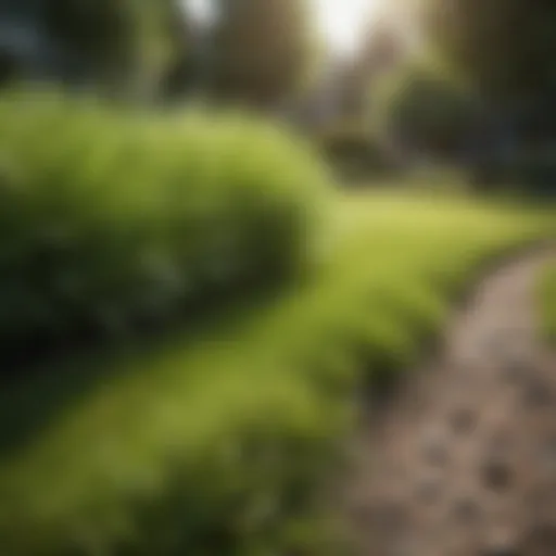 Lush green lawn with fresh grass seed