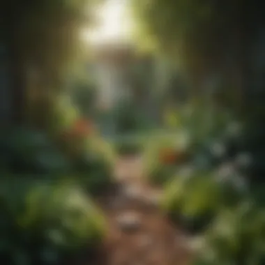 Growth Stages in a Flourishing Garden A flourishing garden highlighting different growth stages of plants