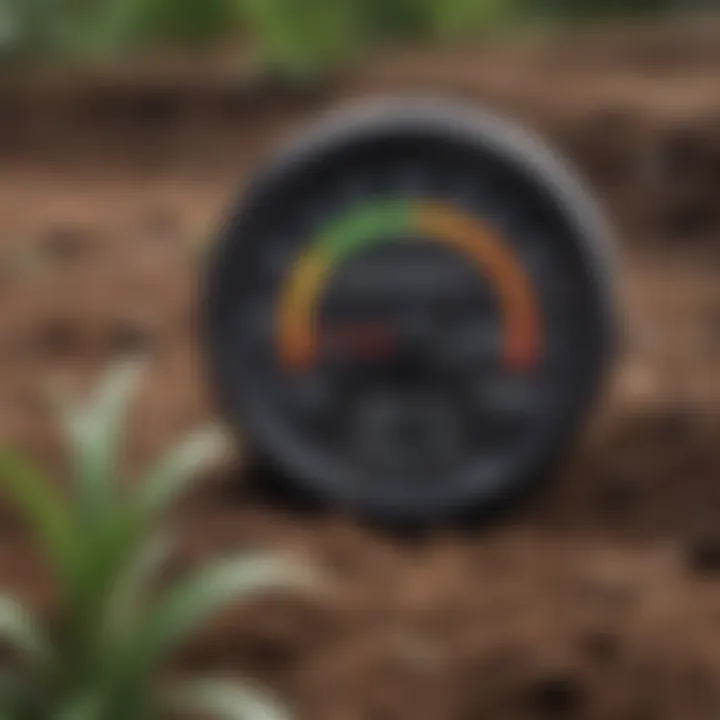 Soil temperature gauge indicating ideal conditions for fertilization