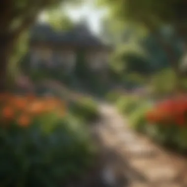 Thriving Spring Garden A vibrant garden with healthy plants thriving in spring
