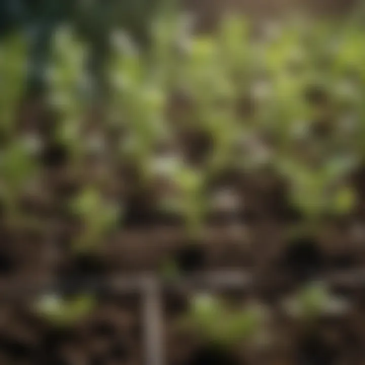 Close-up of various vegetable seedlings